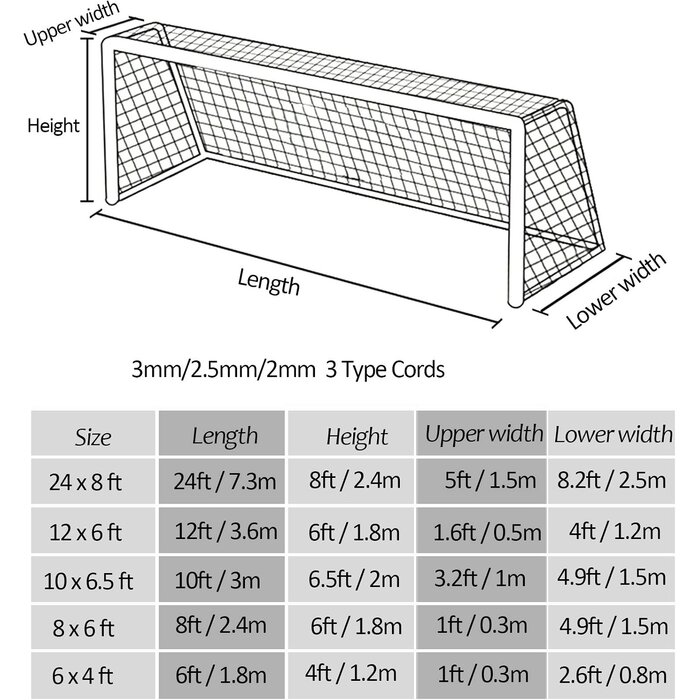 Filet de football 7,3x2,4m - Jusqu'à 32% de remise sur votre équipement