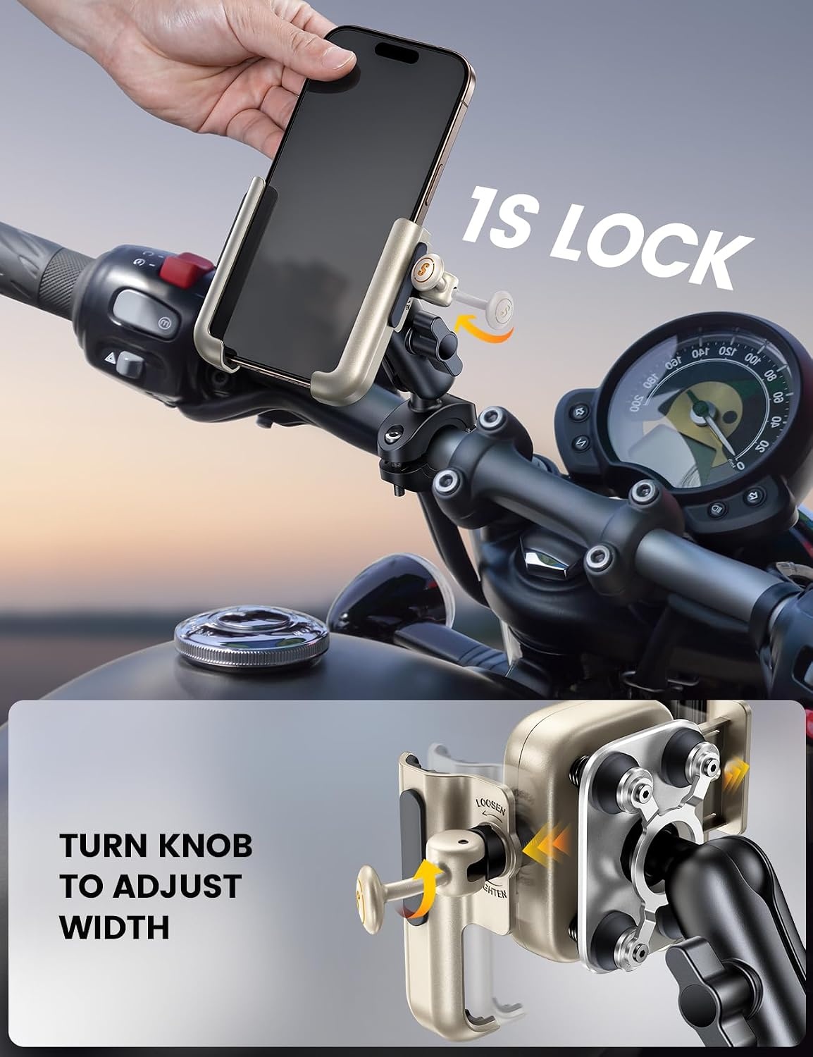 Support Smartphone Moto/Vélo Robuste Doré - Jusqu'à 34% de remise