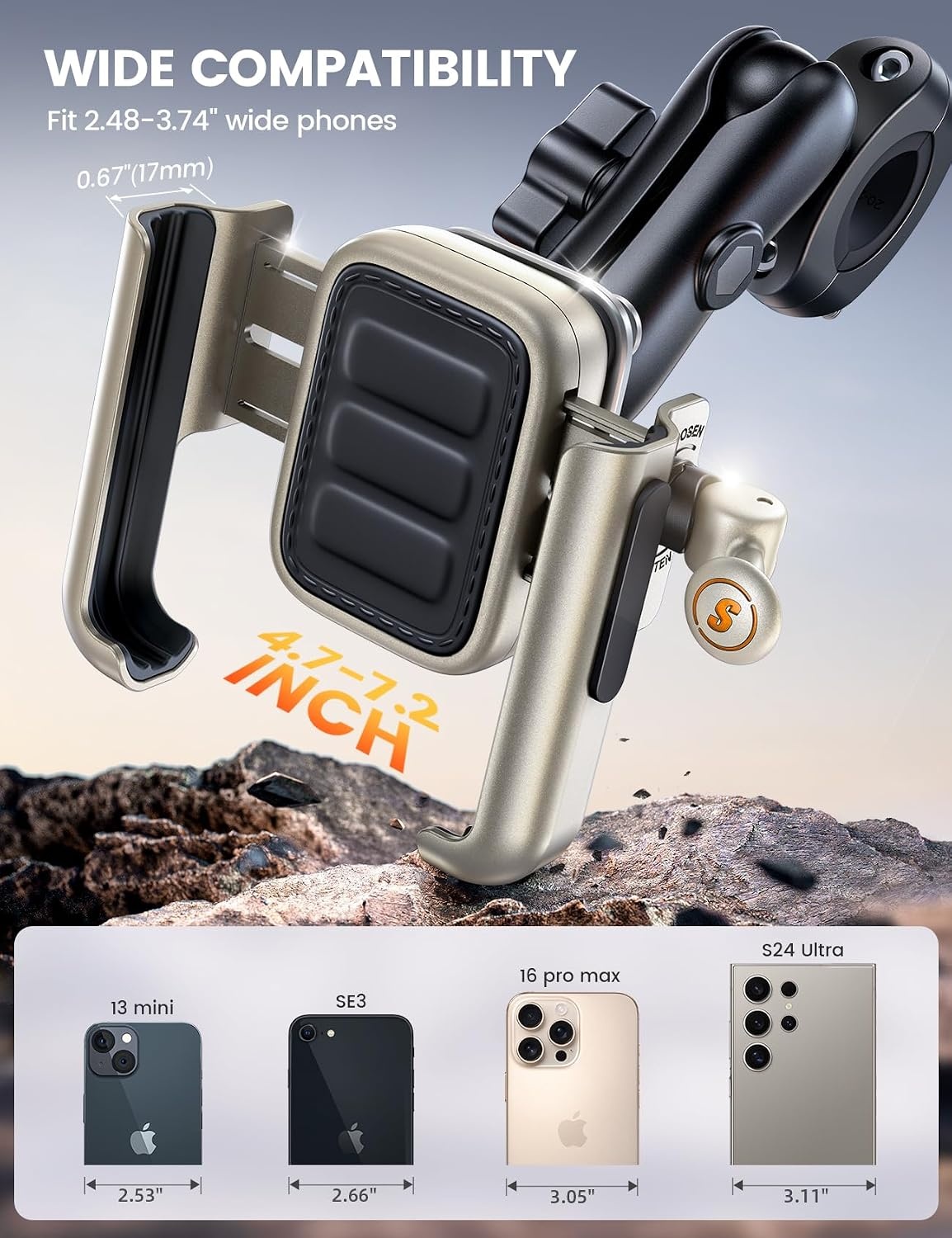 Support Smartphone Moto/Vélo Robuste Doré - Jusqu'à 34% de remise