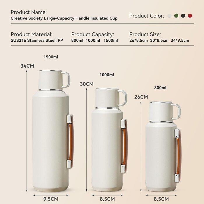 Bouteille isotherme 1000ml en acier 316 - Jusqu'à -31% de réduction