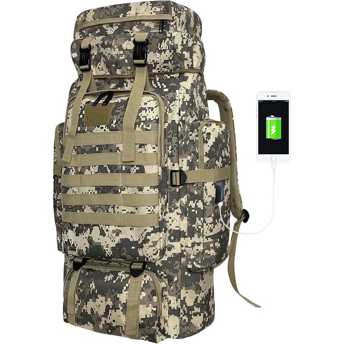 Sac à dos randonnée 80L militaire - Noir - Jusqu'à -32% sur votre équipement