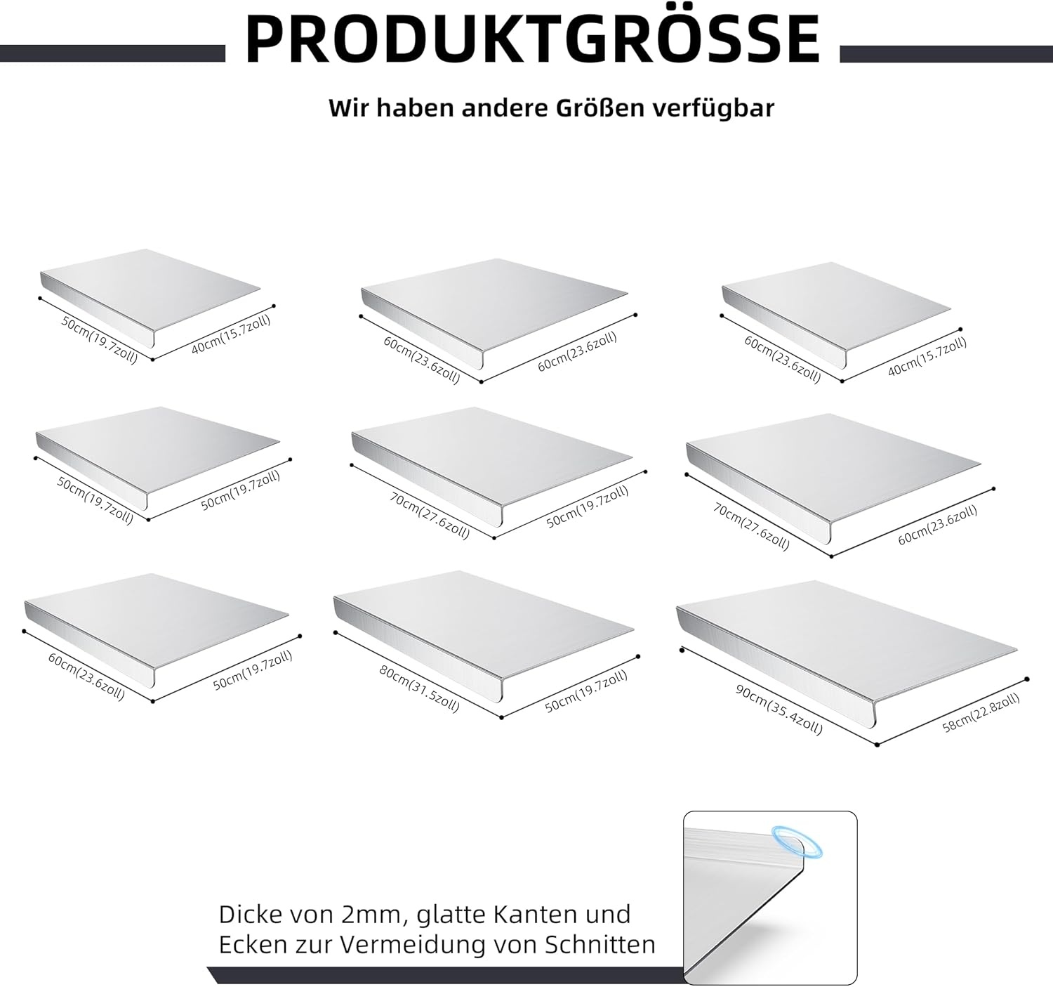Planche à découper en titane 2 mm - Ultra-hygiénique - Jusqu'à -33%