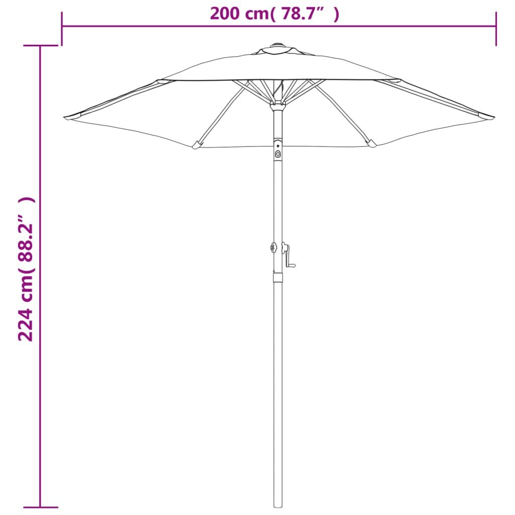 Vidaxl Parasol de jardin inclinable taupe 200 cm - Jusqu'à -33% sur l'outlet