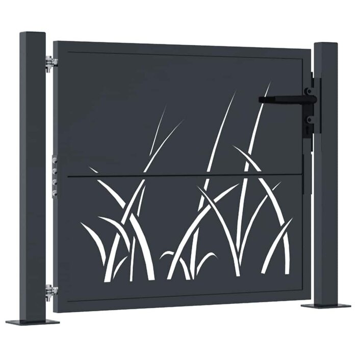 Vidaxl Portillon de jardin acier motif végétal 105x80 cm - Jusqu'à -35%