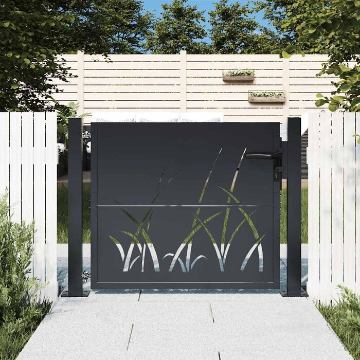 Vidaxl Portillon de jardin acier motif végétal 105x80 cm - Jusqu'à -35%