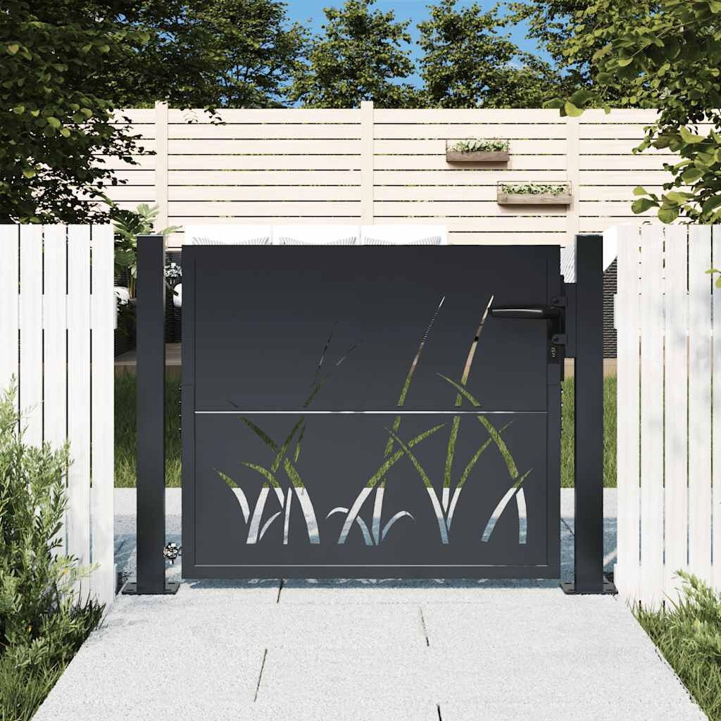 Vidaxl Portillon de jardin acier motif végétal 105x80 cm - Jusqu'à -35%