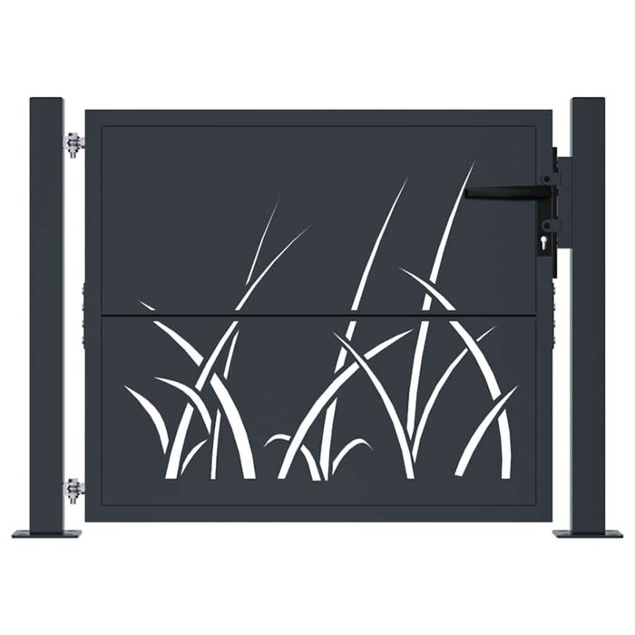 Vidaxl Portillon de jardin acier motif végétal 105x80 cm - Jusqu'à -35%