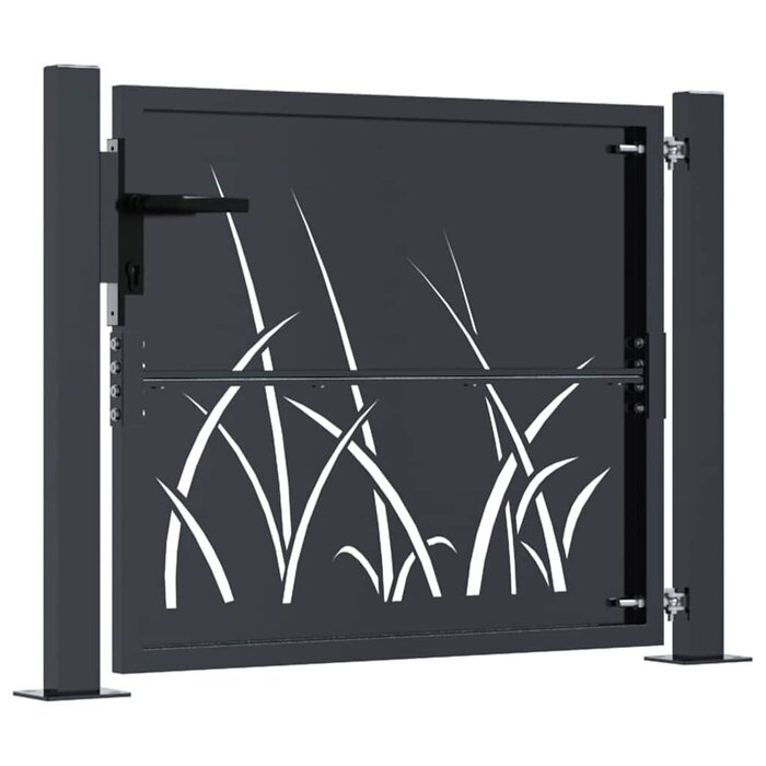 Vidaxl Portillon de jardin acier motif végétal 105x80 cm - Jusqu'à -35%
