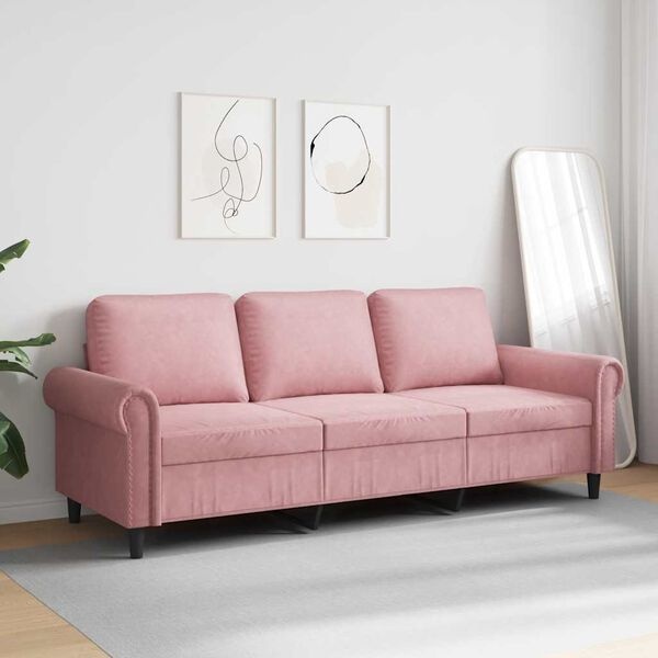 Vidaxl Canapé 3 places en velours rose - Jusqu'à -35% sur notre sélection
