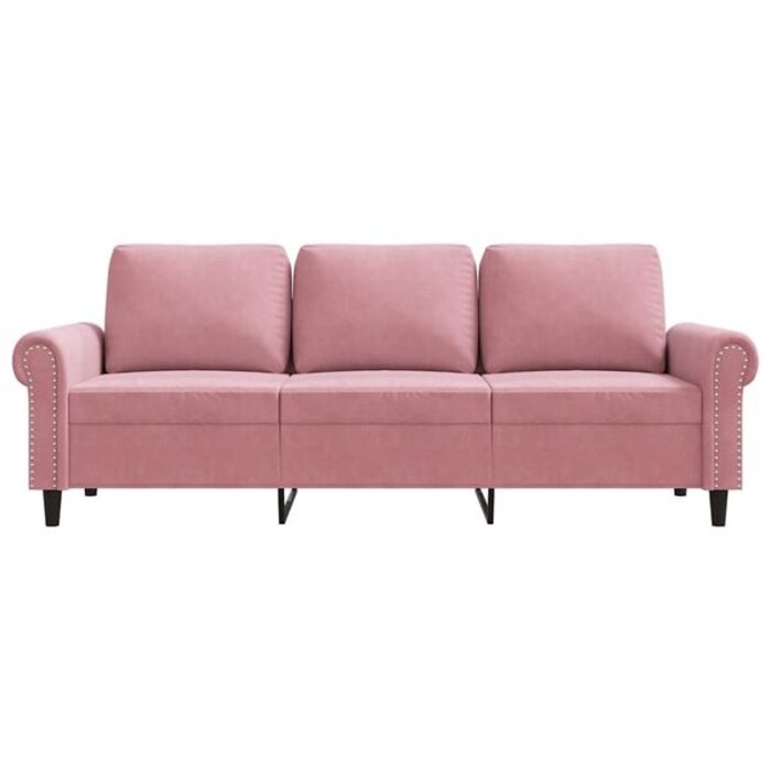 Vidaxl Canapé 3 places en velours rose - Jusqu'à -35% sur notre sélection