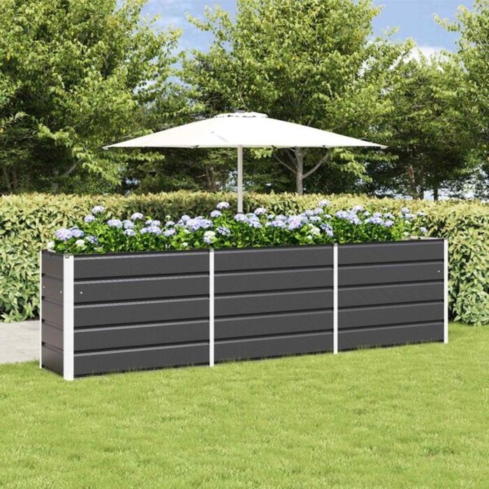 Vidaxl Jardinière XXL en acier galvanisé anthracite 480 cm - Jusqu'à -34%