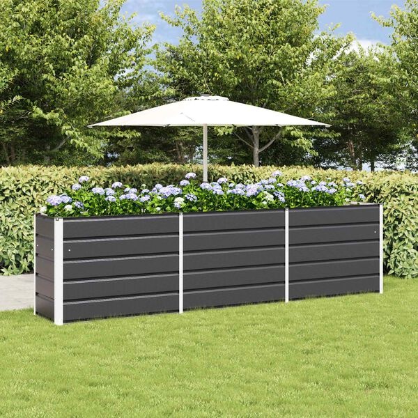 Vidaxl Jardinière XXL en acier galvanisé anthracite 480 cm - Jusqu'à -34%