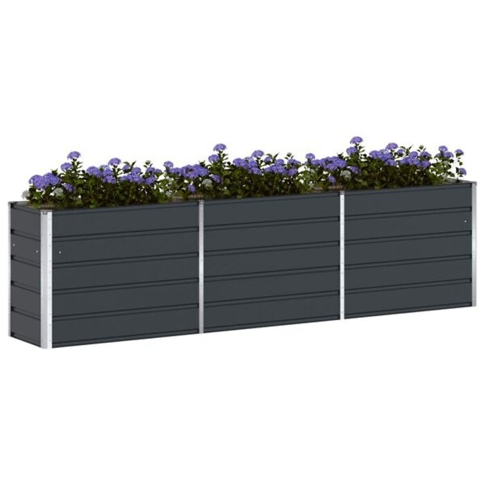 Vidaxl Jardinière XXL en acier galvanisé anthracite 480 cm - Jusqu'à -34%