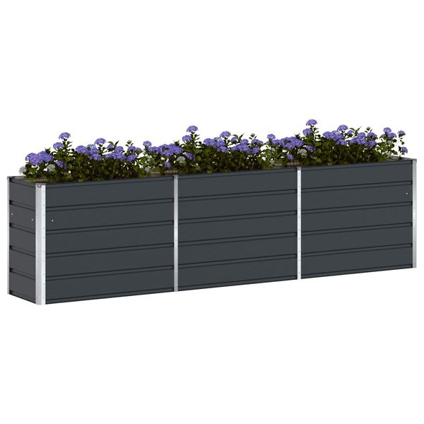 Vidaxl Jardinière XXL en acier galvanisé anthracite 480 cm - Jusqu'à -34%