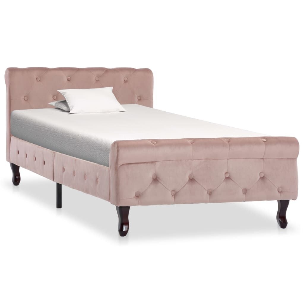 Cadre de lit en velours rose 90x200 cm - Jusqu'à -35%