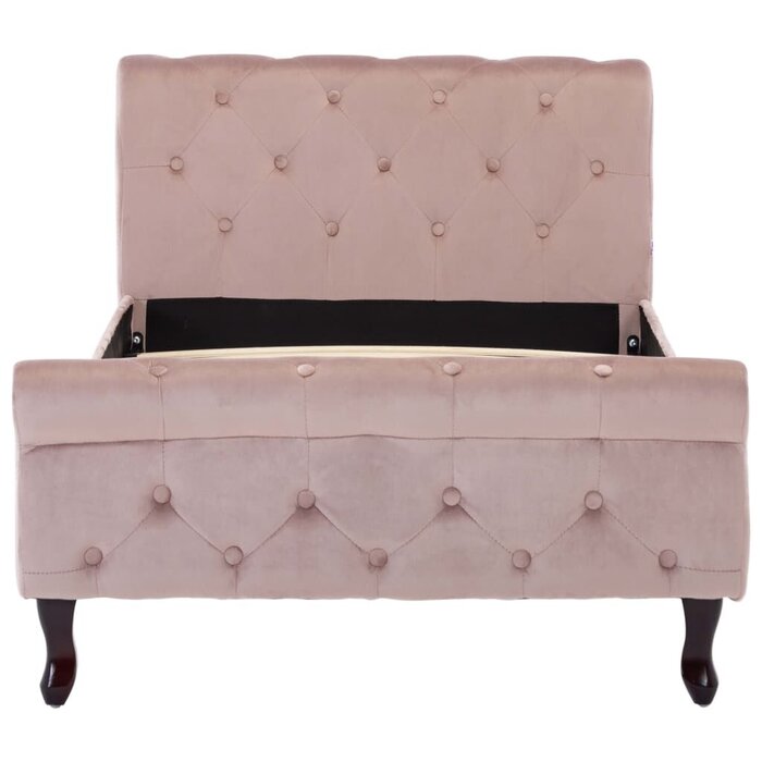 Cadre de lit en velours rose 90x200 cm - Jusqu'à -35%