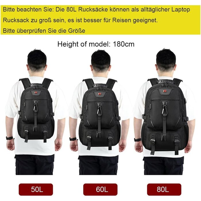 Sac à dos voyage 60L pour PC 17" - Imperméable - Jusqu'à -33%