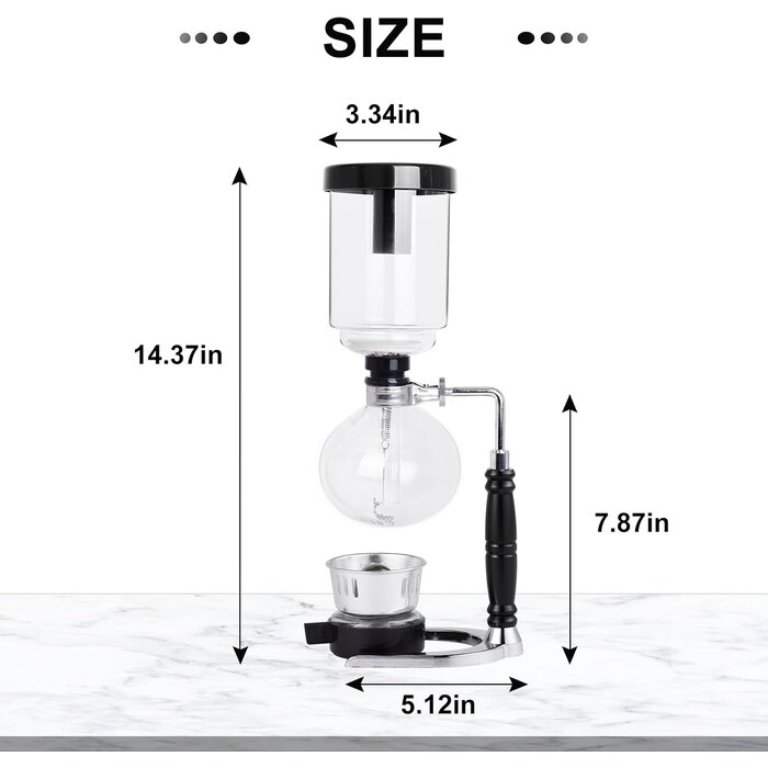 Cafetière à dépression Siphon 3 tasses - Jusqu'à 28% de remise
