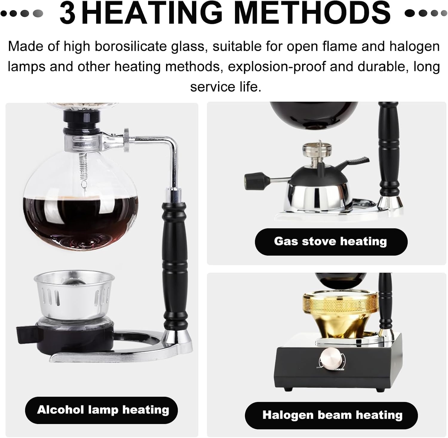 Cafetière à dépression Siphon 3 tasses - Jusqu'à 28% de remise