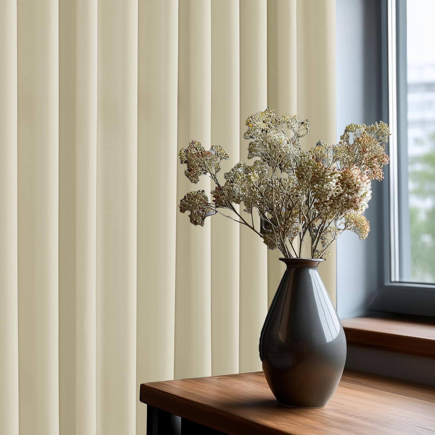 Rideau Occultant Isolant Beige 280x245cm - Jusqu'à -27% sur le prix neuf