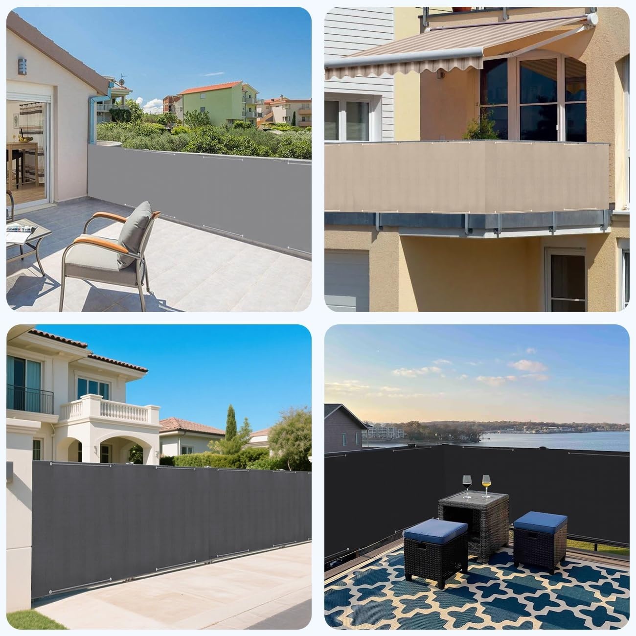Brise-vue balcon taupe 90x600cm - Protection UV - Jusqu'à 32% de remise