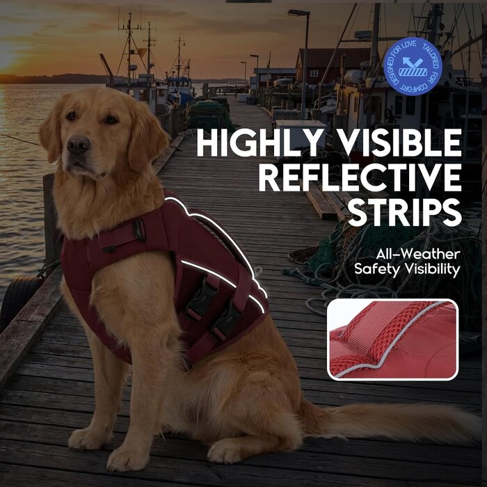 Gilet de sauvetage pour chien XL - Rouge vin - Jusqu'à 33% de réduction