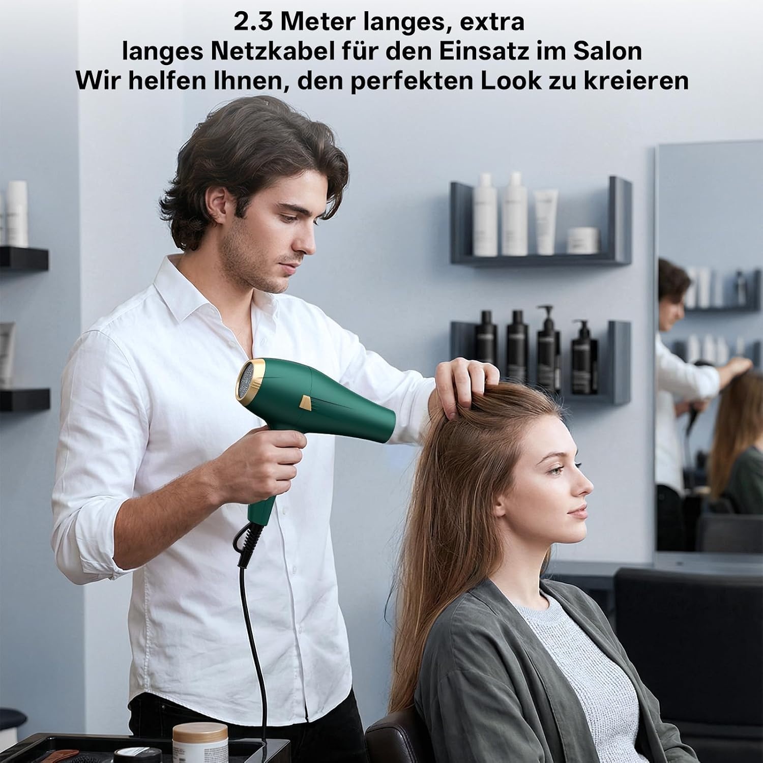Sèche-cheveux professionnel 2400W ionique - Vert foncé - Jusqu'à -33%