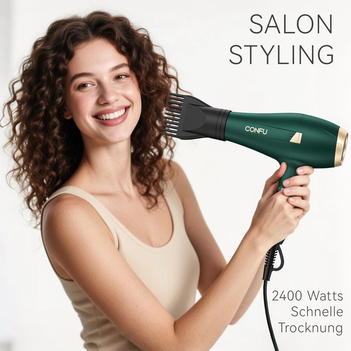Sèche-cheveux professionnel 2400W ionique - Vert foncé - Jusqu'à -33%