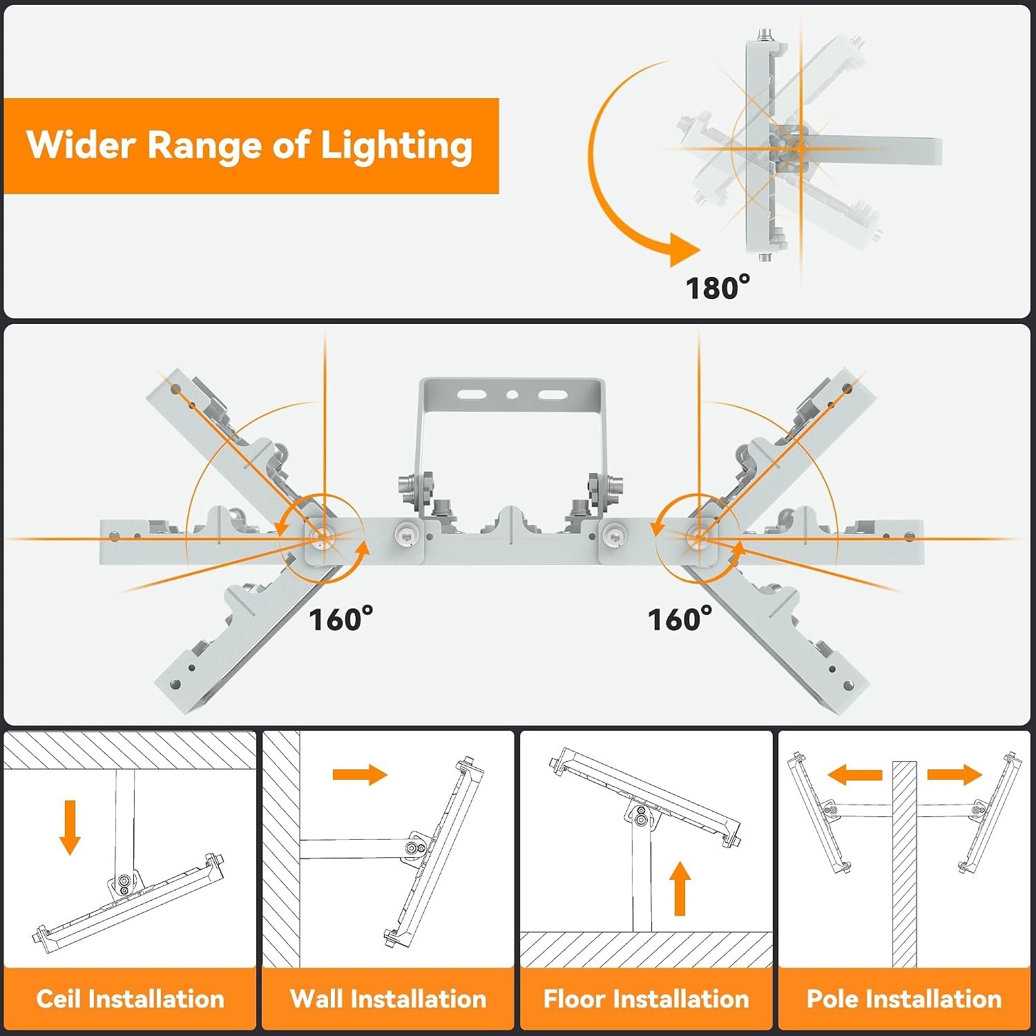 Projecteur LED 300W 30000lm - 3 têtes orientables - Jusqu'à -29%