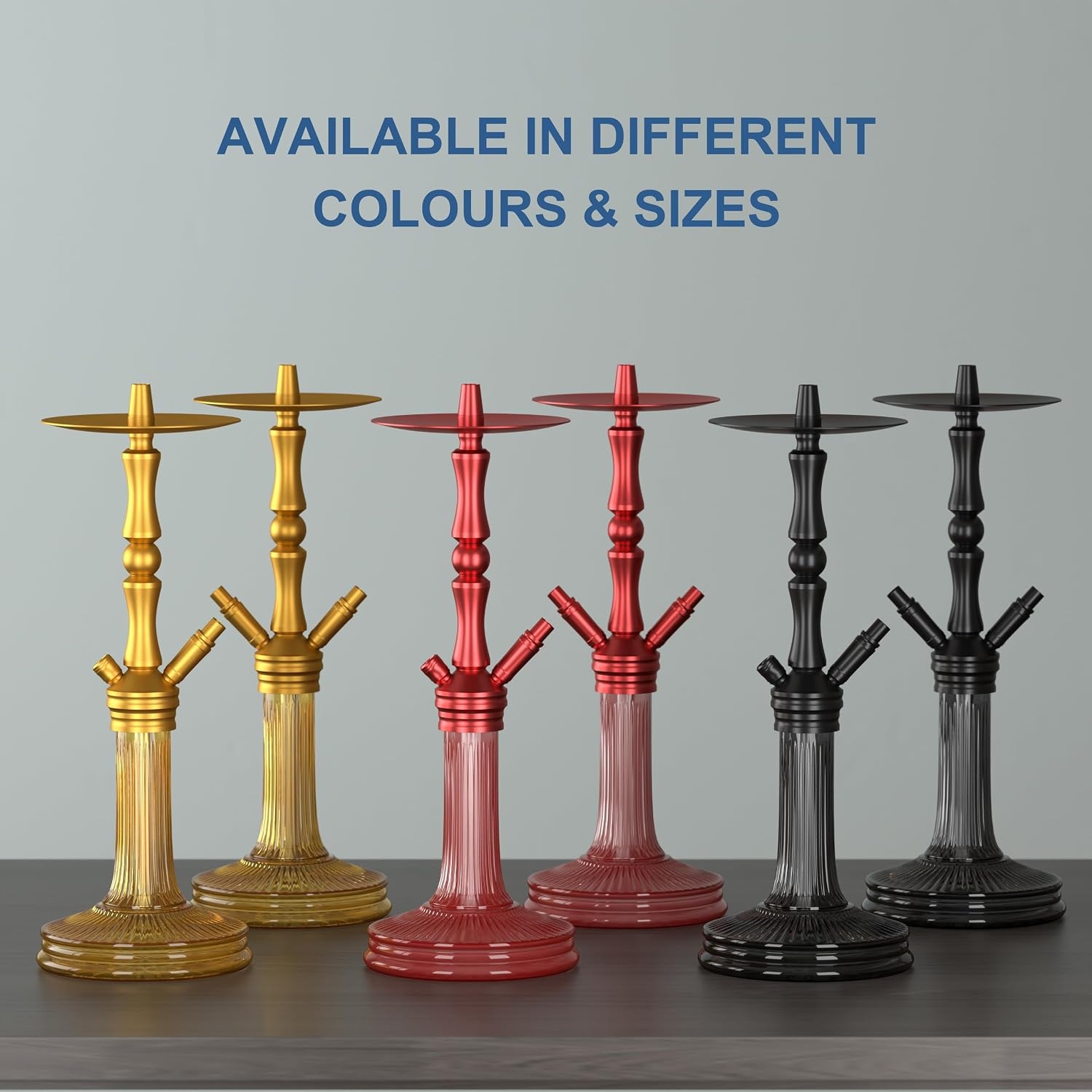 Chicha 77 cm aluminium 2 tuyaux - Noir - Jusqu'à 34 % de réduction