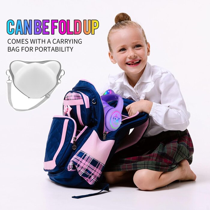 Casque Bluetooth Enfant Oreilles de Chat Violet - Jusqu'à 31% de réduction