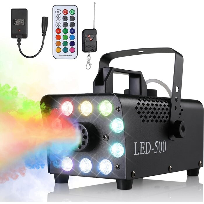 Mini machine à fumée 500W LED - Télécommandée - Jusqu'à 34% de remise
