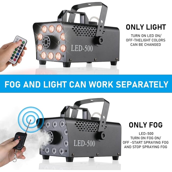 Mini machine à fumée 500W LED - Télécommandée - Jusqu'à 34% de remise