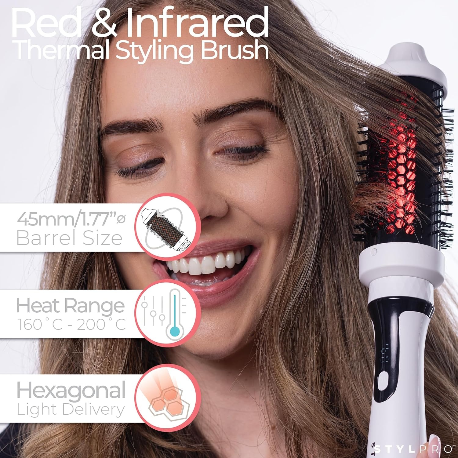 Brosse chauffante infrarouge 45mm - Jusqu'à -34% sur votre coiffage