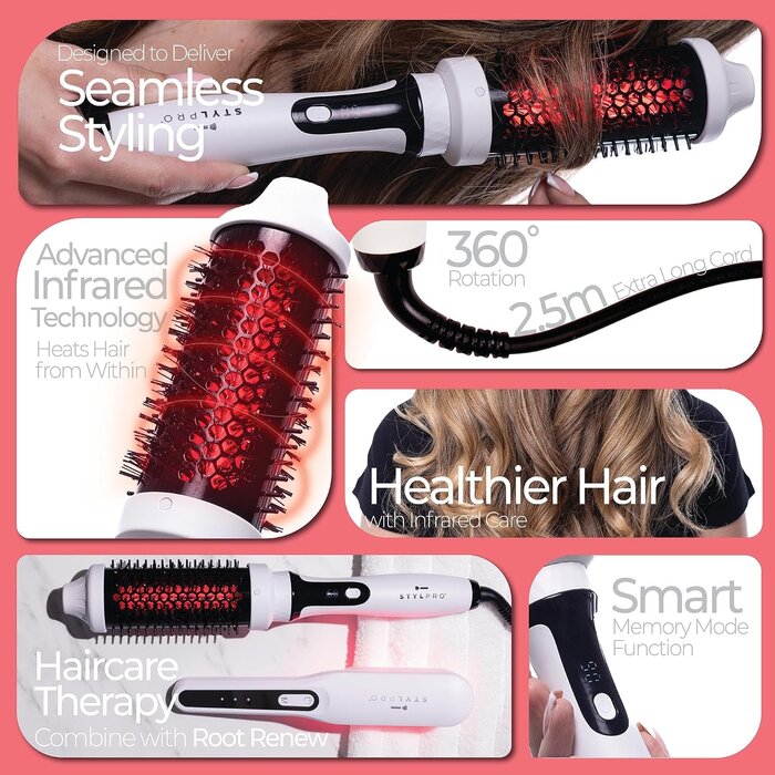 Brosse chauffante infrarouge 45mm - Jusqu'à -34% sur votre coiffage