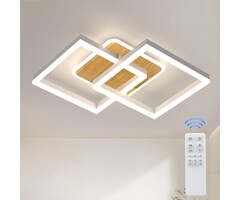 Plafonnier LED 65 cm Dimmable - Bois blanc - Jusqu'à -51% de réduction