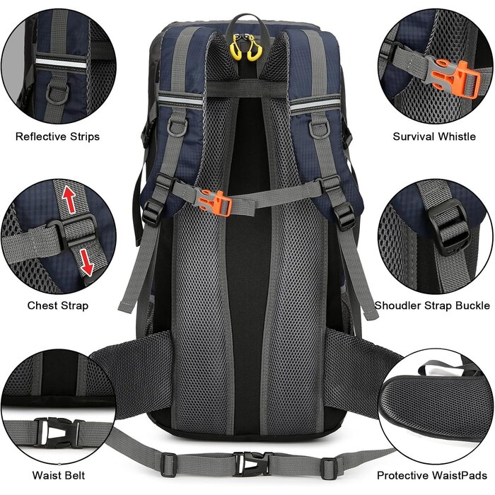 Sac à dos de randonnée 50L - Bleu - Jusqu'à -32%
