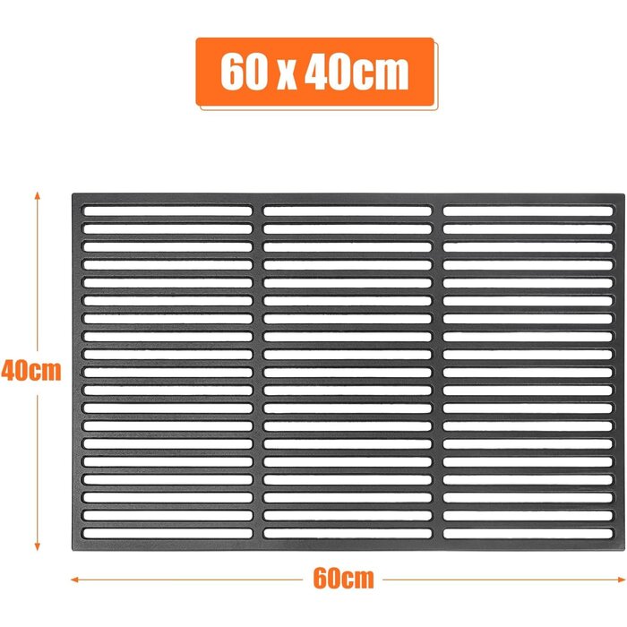 Grille de barbecue en fonte émaillée 60x40cm - Jusqu'à -28%