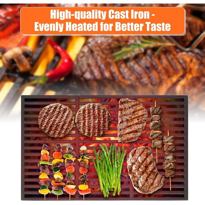 Grille de barbecue en fonte émaillée 60x40cm - Jusqu'à -28%