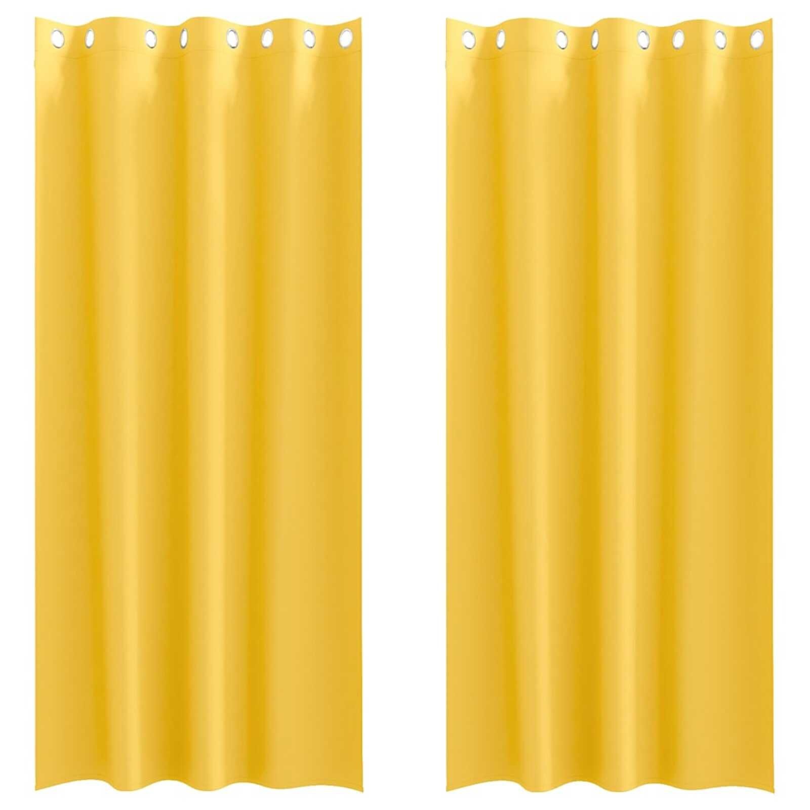 Vidaxl Rideaux Occultants Jaune Moutarde 225x140cm - Jusqu'à -59%