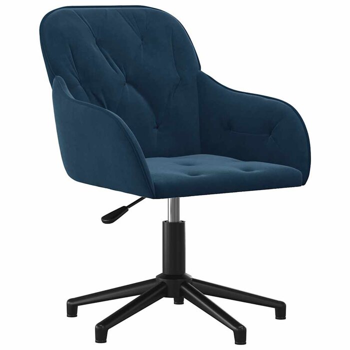 Chaise de bureau pivotante en velours bleu - Jusqu'à 34 % de réduction