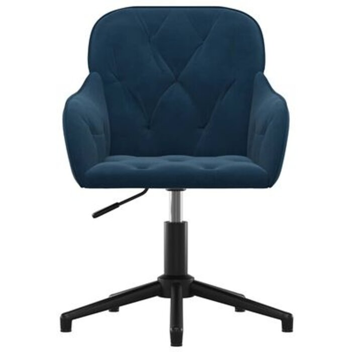 Chaise de bureau pivotante en velours bleu - Jusqu'à 34 % de réduction