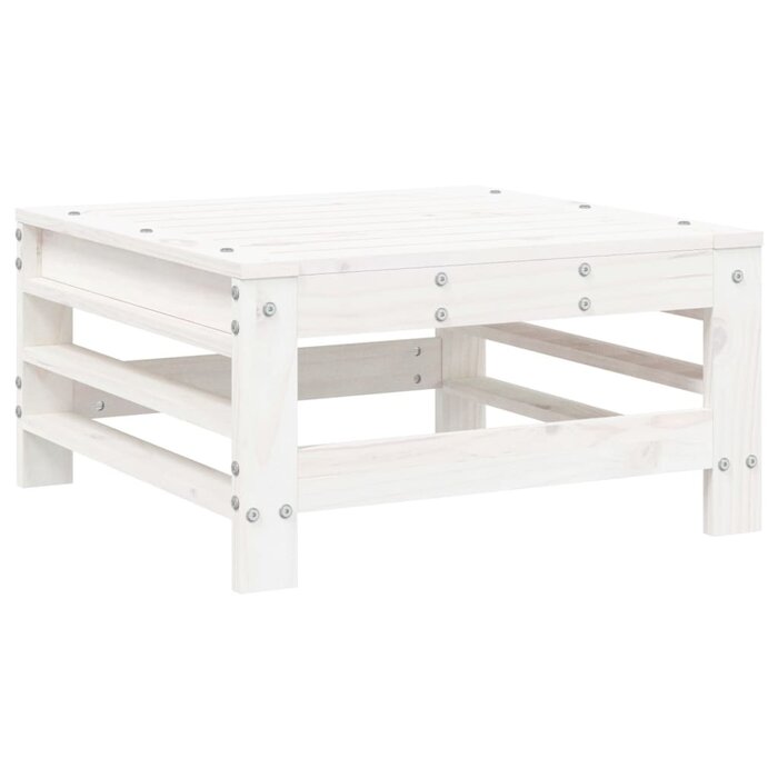 Repose-pieds de jardin en bois blanc avec coussin - Jusqu'à -33% Outlet