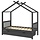 Lit cabane enfant 80x160cm en pin massif - Gris - Jusqu'à -35%