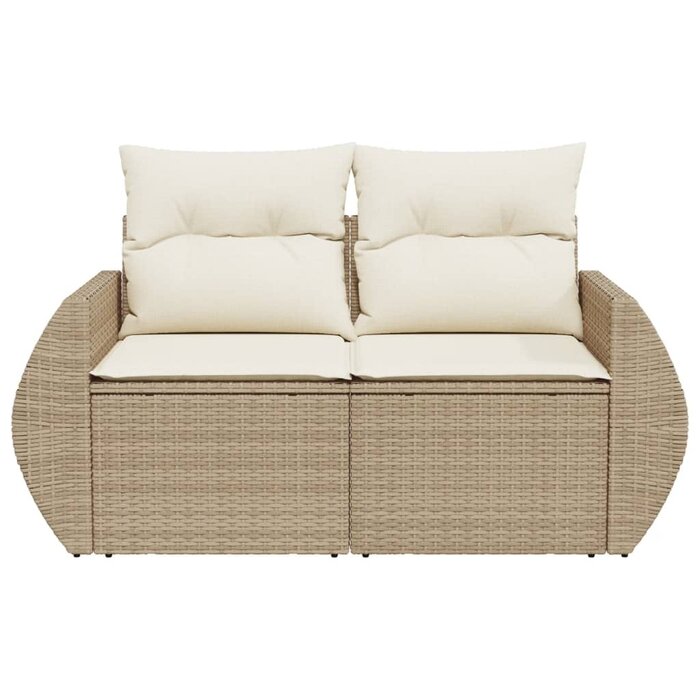 Banquette de jardin 2 places rotin beige - Jusqu'à -35% d'économie
