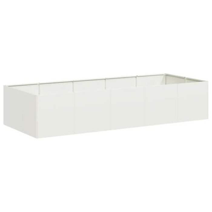 Bac à fleurs en acier blanc 200x80x40 cm - Jusqu'à 35% de remise