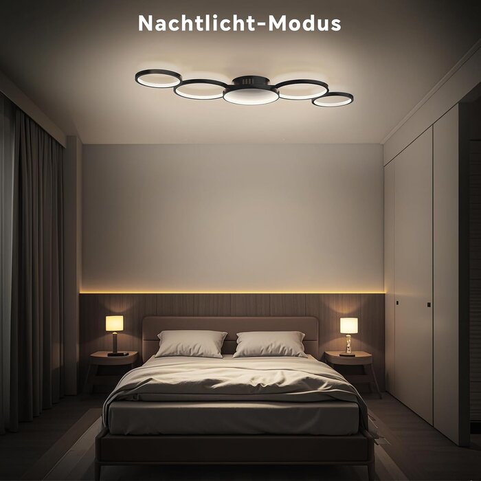 Plafonnier LED 5 cercles design noir - Jusqu'à 34% de remise