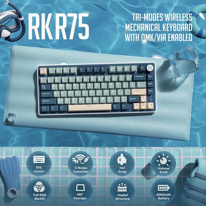 Clavier mécanique sans fil 75% RVB - Jusqu'à 34% de réduction