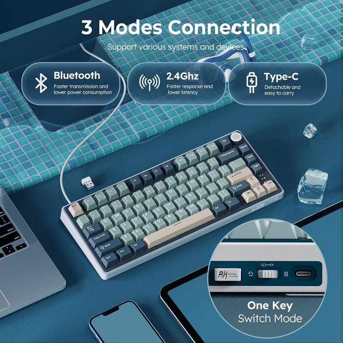 Clavier mécanique sans fil 75% RVB - Jusqu'à 34% de réduction