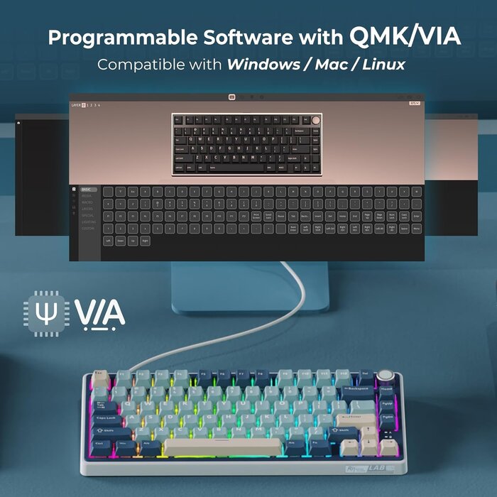 Clavier mécanique sans fil 75% RVB - Jusqu'à 34% de réduction